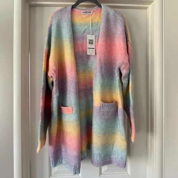 Women’s Colorful Knit Cardigan - Picture 1 of 7
